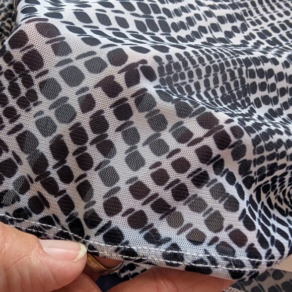 CJ Banks Christopher & Banks White/Blue Simi Sheer Layered Lined Dotted Print 2x - Picture 11 of 16